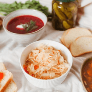 sauerkraut jar fermented cabbage rustic