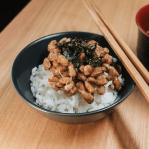 natto japanese soybeans rice bowl