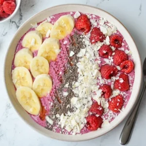 kefir smoothie bowl berries overhead