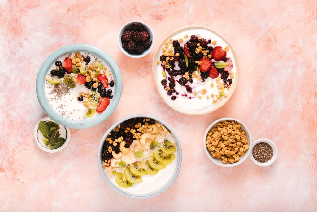 probiotic foods flat lay