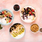 probiotic foods flat lay