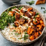 rice bowl sweet potato sauerkraut