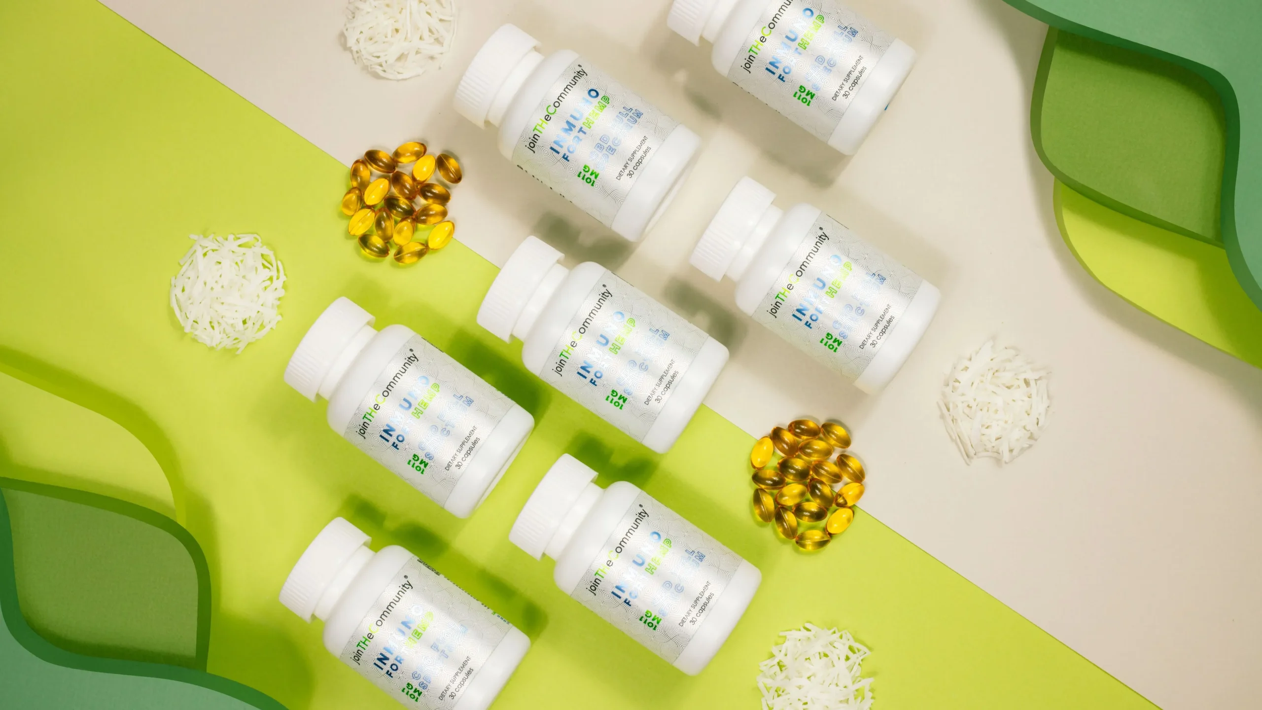 Collection of specialized supplement bottles targeting bloating, constipation, mood, and immunity, showcasing the variety of the best gut health supplements for specific needs.